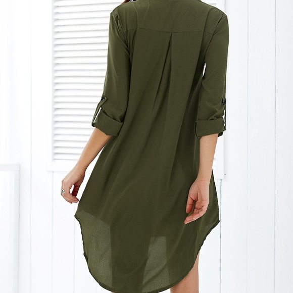 'CASSIDY' GREEN TOP/DRESS - Picture 3 of 4